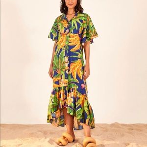 Banana Forest Midi Chemise Dress